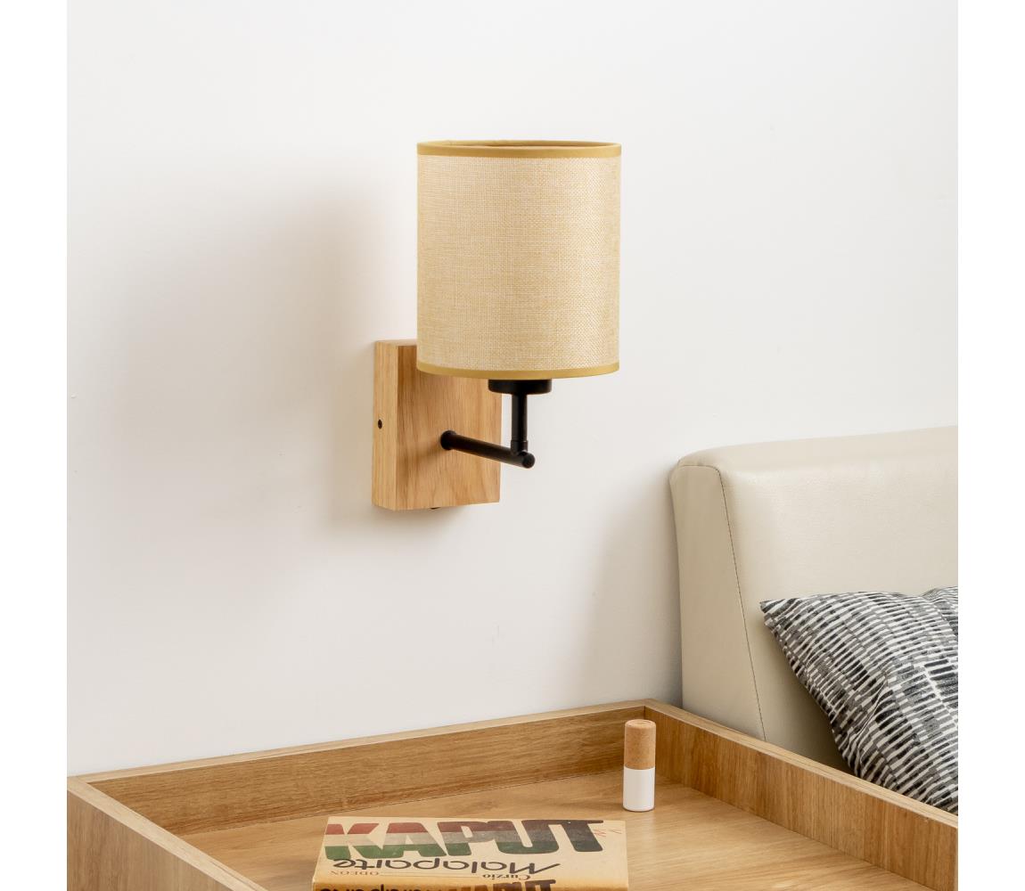 Brilagi - Nástenná lampa NUBILA WOOD 1xE27/25W/230V dub/svetlohnedá BG1561+BG1584