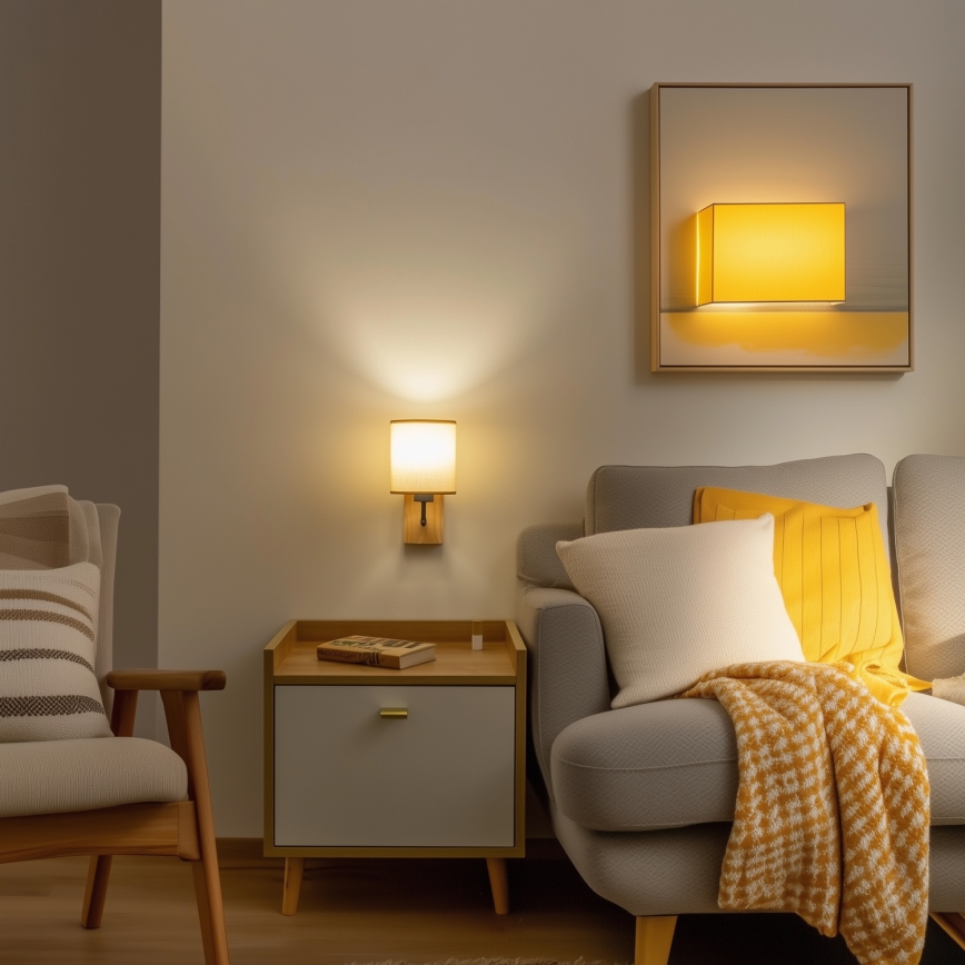 Brilagi - Nástenná lampa NUBILA WOOD 1xE27/25W/230V dub/svetlohnedá