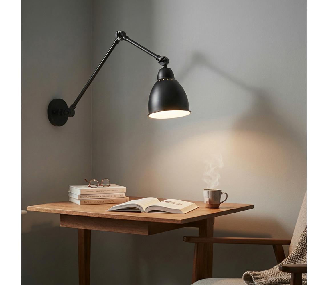 Brilagi - Nástenná lampa QUILL 1xE27/40W/230V 83 cm čierna BRSB0101-1W/BK