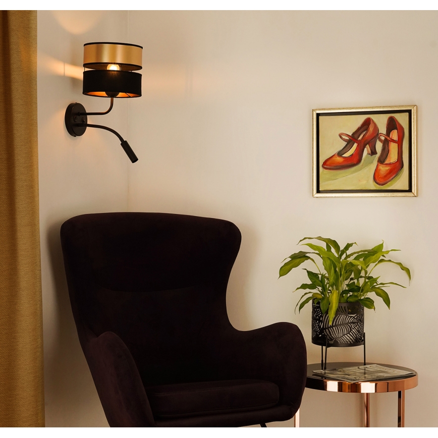 Brilagi - Nástenná lampa ROYAL 1xE27/15W/230V + 1xG9/3W čierna/zlatá