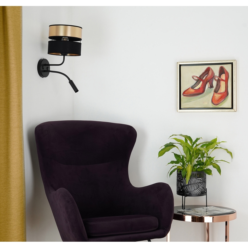 Brilagi - Nástenná lampa ROYAL 1xE27/15W/230V + 1xG9/3W čierna/zlatá