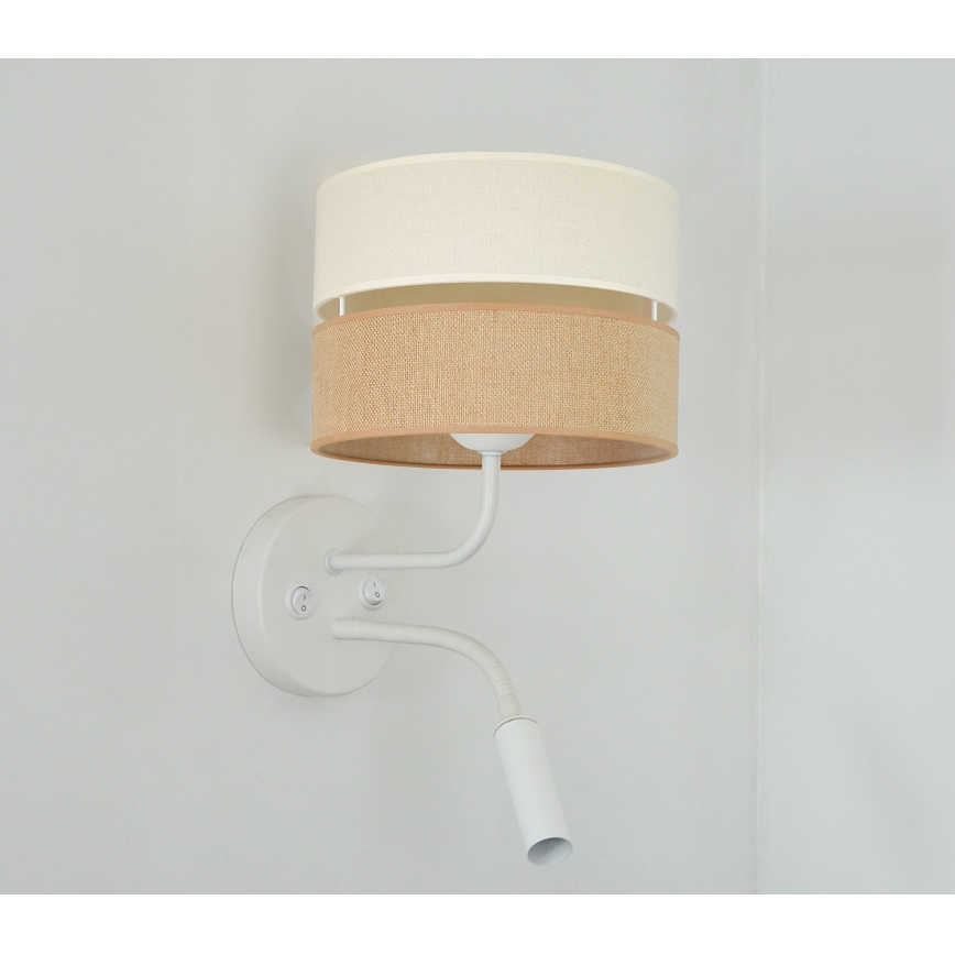 Brilagi - Nástenná lampa ROYAL YUTE 1xE27/15W/230V + 1xG9/6W béžová/krémová/biela