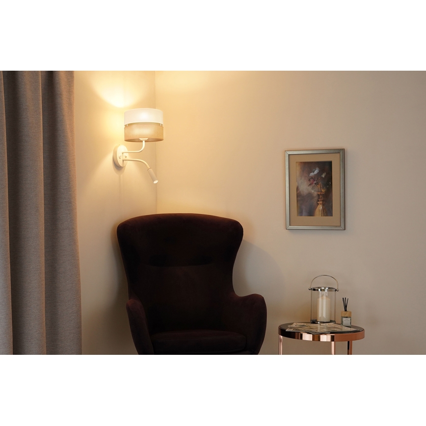 Brilagi - Nástenná lampa ROYAL YUTE 1xE27/15W/230V + 1xG9/6W béžová/krémová/biela