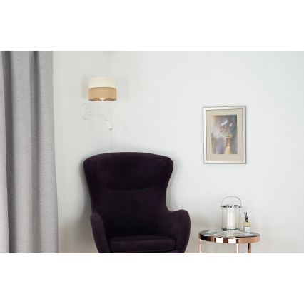 Brilagi - Nástenná lampa ROYAL YUTE 1xE27/15W/230V + 1xG9/6W béžová/krémová/biela