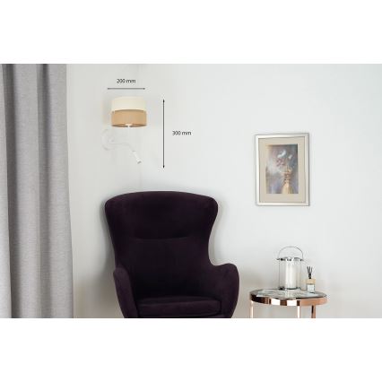 Brilagi - Nástenná lampa ROYAL YUTE 1xE27/15W/230V + 1xG9/6W béžová/krémová/biela