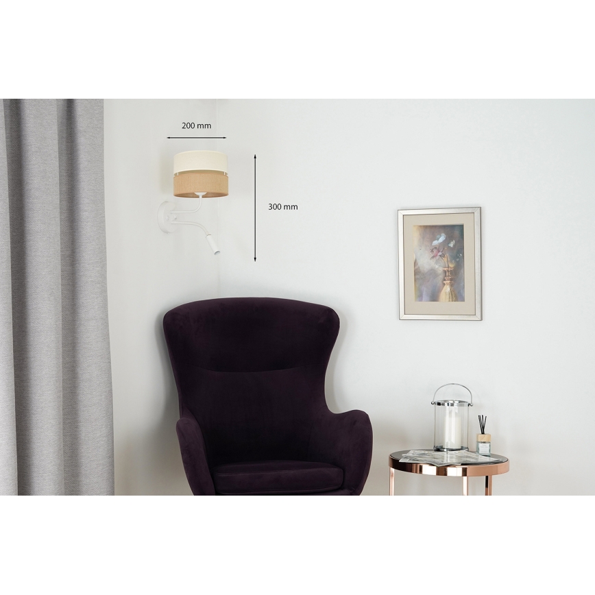 Brilagi - Nástenná lampa ROYAL YUTE 1xE27/15W/230V + 1xG9/6W béžová/krémová/biela
