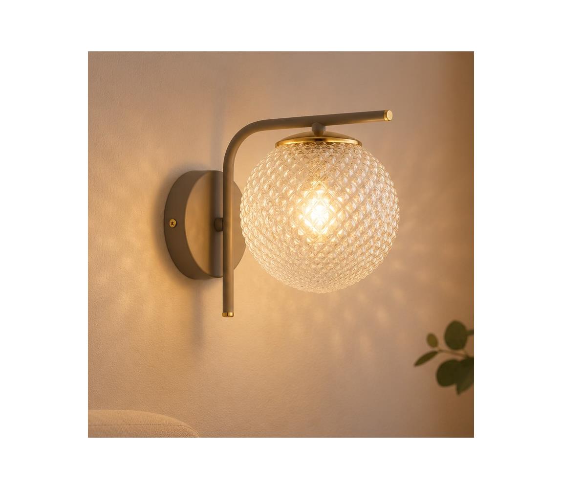 Brilagi - Nástenná lampa STELLA 1xE27/60W/230V béžová/zlatá 85-006B