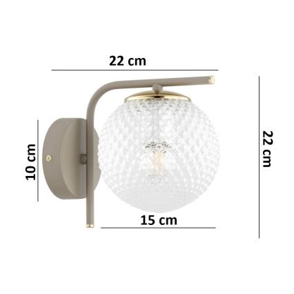 Brilagi - Nástenná lampa STELLA 1xE27/60W/230V béžová/zlatá