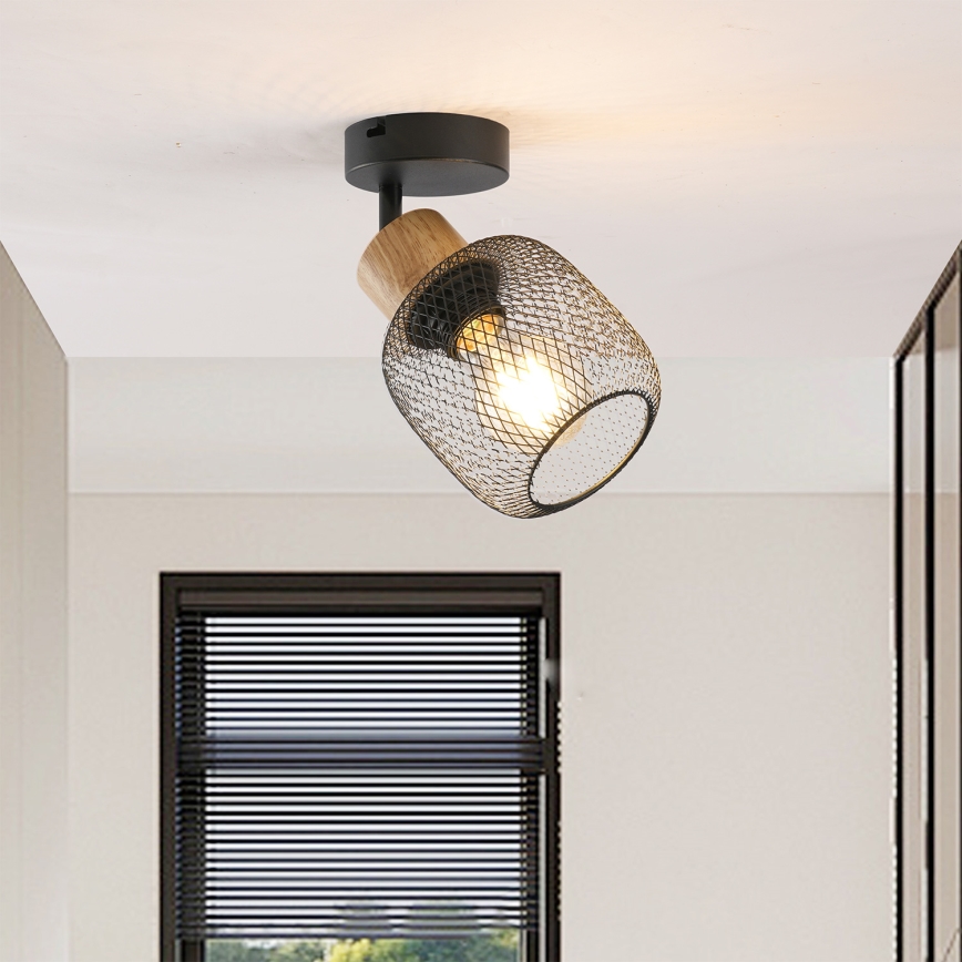 Brilagi - Nástenné bodové svietidlo BASKLITE 1xE27/15W/230V kaučukovník/čierna