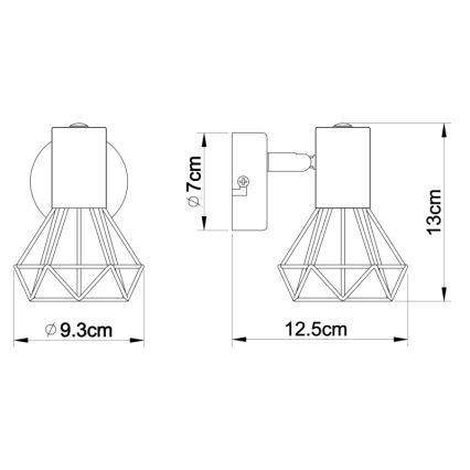 Brilagi - Nástenné bodové svietidlo CAGE 1xE14/40W/230V