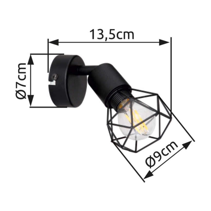 Brilagi - Nástenné bodové svietidlo CAGE 1xE14/40W/230V