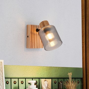 Brilagi - Nástenné bodové svietidlo HYGGE 1xE14/15W/230V drevo/dymové