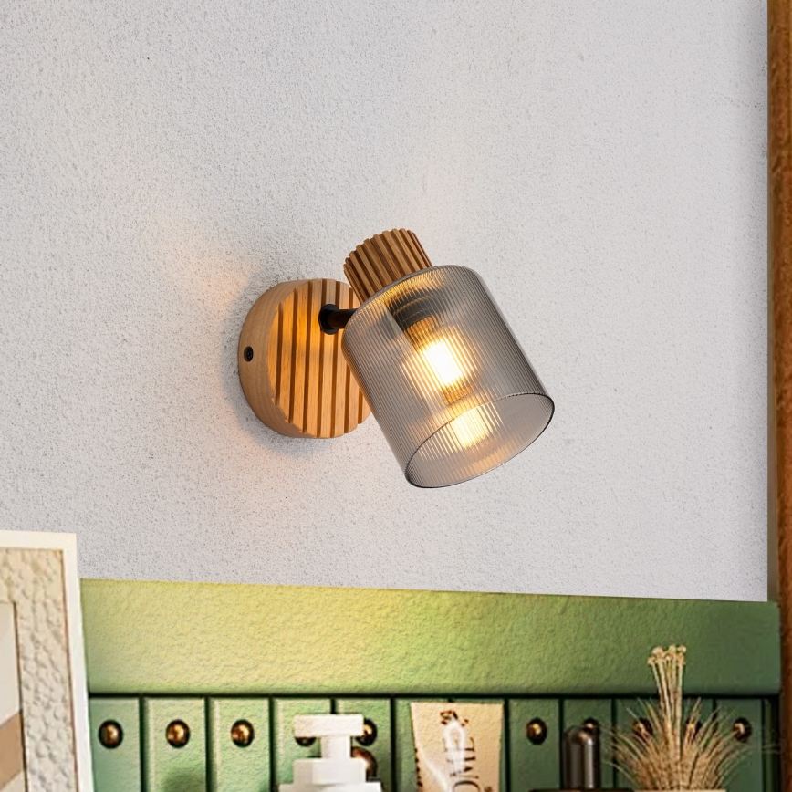 Brilagi - Nástenné bodové svietidlo HYGGE 1xE14/15W/230V kaučukovník/dymové