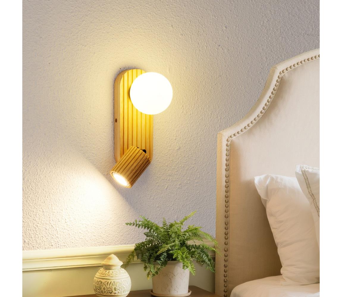 Brilagi - Nástenné bodové svietidlo MODERN WOOD 1xG9/5W/230V+1xGU10/8W drevené BRI410