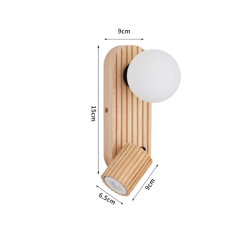 Brilagi - Nástenné bodové svietidlo MODERN WOOD 1xG9/5W/230V + 1xGU10/8W kaučukovníkové drevo