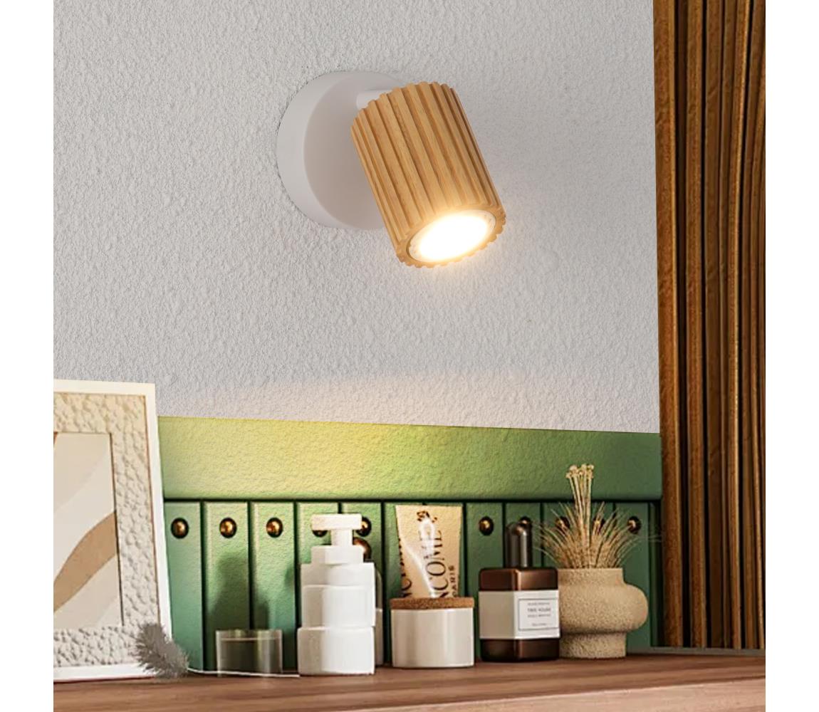 Brilagi - Nástenné bodové svietidlo MODERN WOOD 1xGU10/8W/230V drevo/biela BRI380