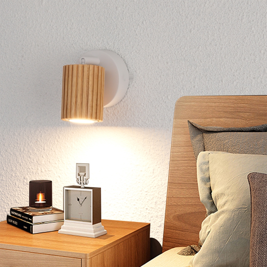 Brilagi - Nástenné bodové svietidlo MODERN WOOD 1xGU10/8W/230V drevo/biela