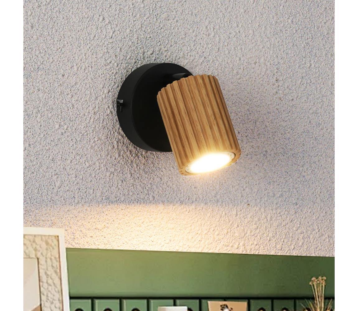 Brilagi - Nástenné bodové svietidlo MODERN WOOD 1xGU10/8W/230V drevo/čierna BRI372