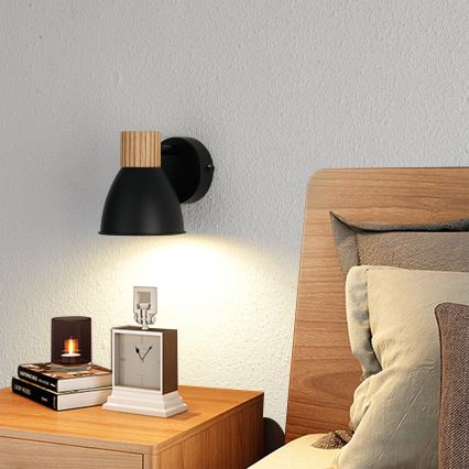 Brilagi - Nástenné bodové svietidlo ODENSE 1xE14/10W/230V drevo/čierna