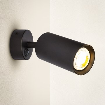 Brilagi - Nástenné bodové svietidlo s vypínačom SELE 1xGU10/30W/230V čierna