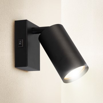 Brilagi - Nástenné bodové svietidlo s vypínačom SELE 1xGU10/30W/230V čierna