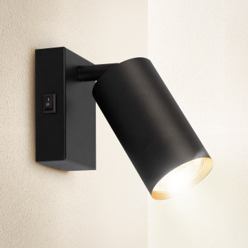 Brilagi - Nástenné bodové svietidlo s vypínačom SELE 1xGU10/30W/230V čierna/zlatá