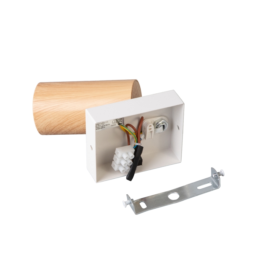 Brilagi - Nástenné bodové svietidlo s vypínačom SELE 1xGU10/30W/230V biela/dubový dekor