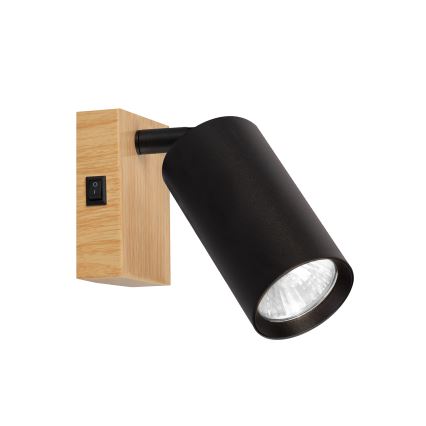 Brilagi - Nástenné bodové svietidlo SELE 1xGU10/30W/230V čierna/dekor dubu