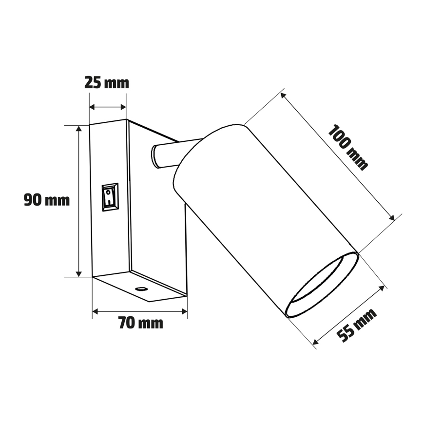 Brilagi - Nástenné bodové svietidlo SELE 1xGU10/30W/230V čierna/dekor dubu