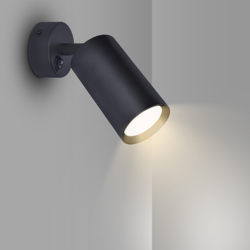 Brilagi - Nástenné bodové svietidlo s vypínačom SELE 1xGU10/30W/230V čierna