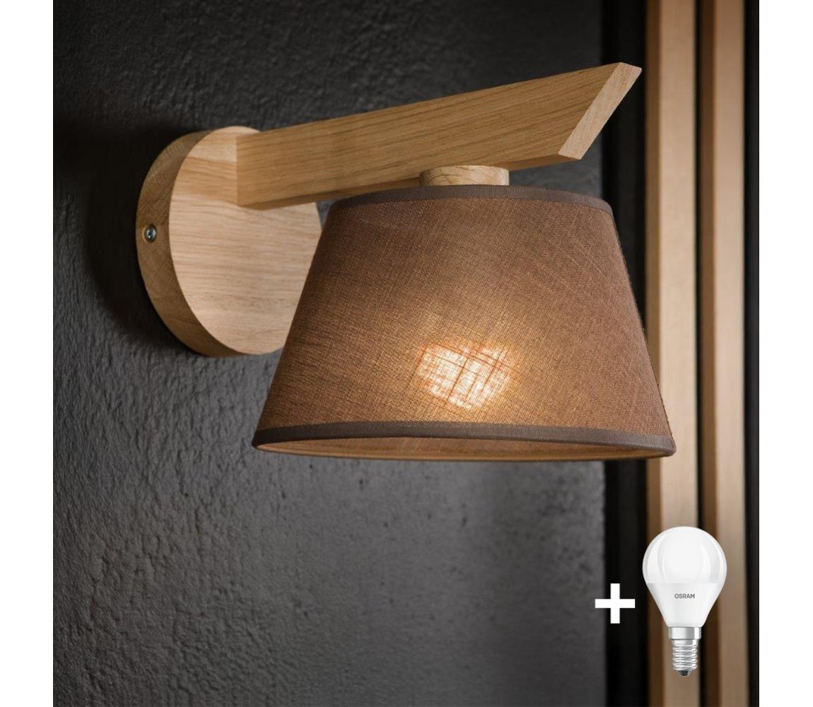 Brilagi Brilagi - Nástenné svietidlo ANTHONY 1xE14/40W/230V dub/hnedá