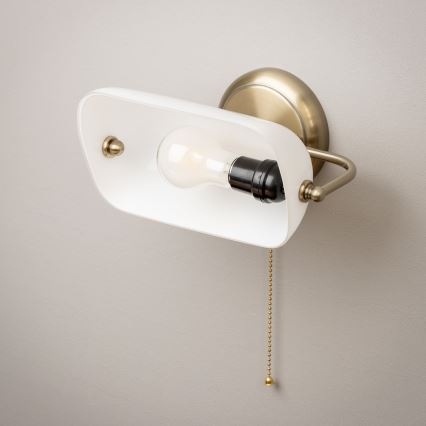 Brilagi - Nástenné svietidlo BANK OFFICE 1xE27/60W/230V mosadz/biela