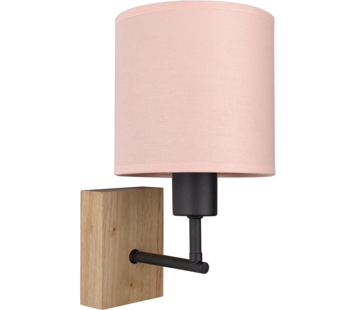 Brilagi - Nástenné svietidlo BOBO WOOD 1xE27/25W/230V dub/čierna/ružová BG1561+BG5582