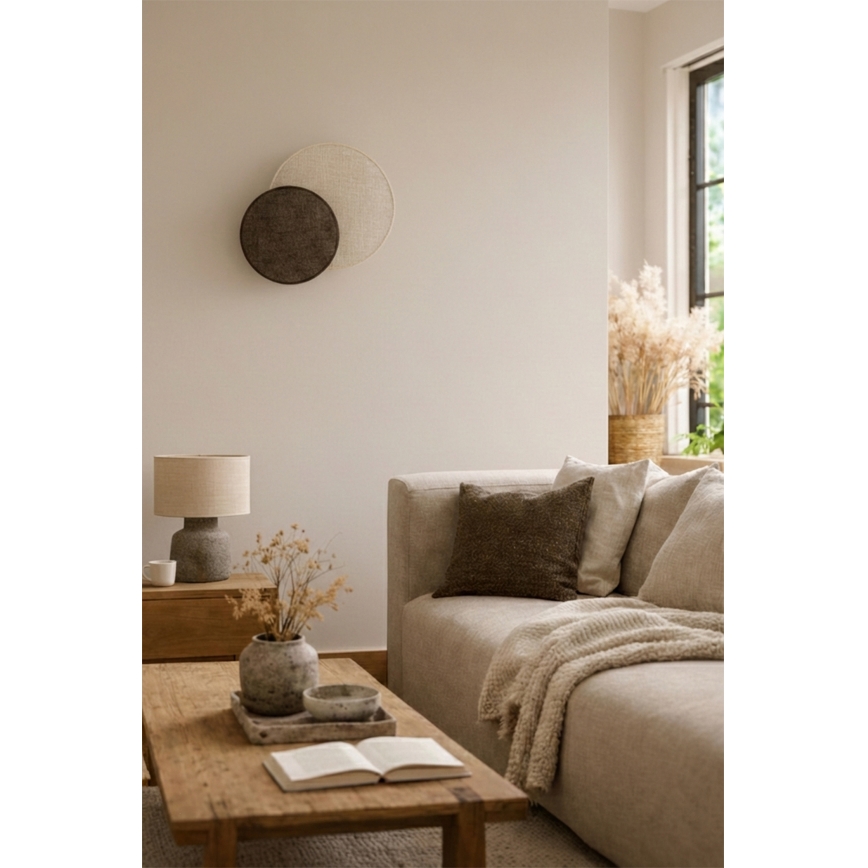 Brilagi - Nástenné svietidlo CIRCLES 1xE27/60W/230V pr. 35 cm krémová/hnedá
