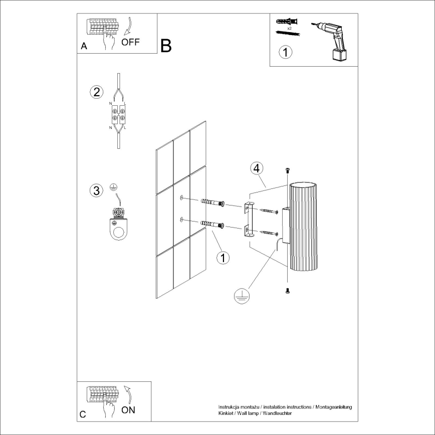 Brilagi - Nástenné svietidlo CRESTO 2xGU10/10W/230V 20 cm čierna