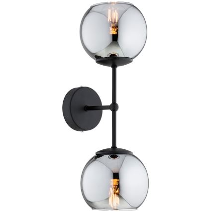 Brilagi - Nástenné svietidlo DIOR 2xE27/60W/230V čierna/dymovo-šedá