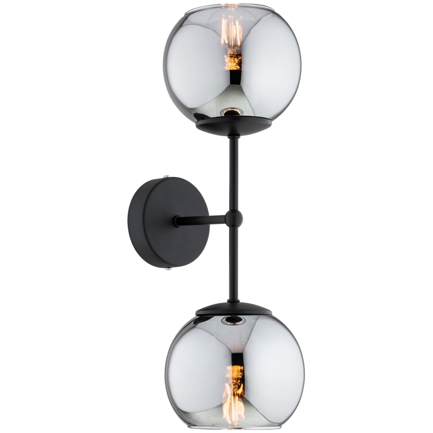 Brilagi - Nástenné svietidlo DIOR 2xE27/60W/230V čierna/dymovo-šedá