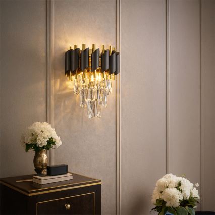 Brilagi - Nástenné svietidlo ECLIPSE 2xE14/10W/230V čierna/zlatá