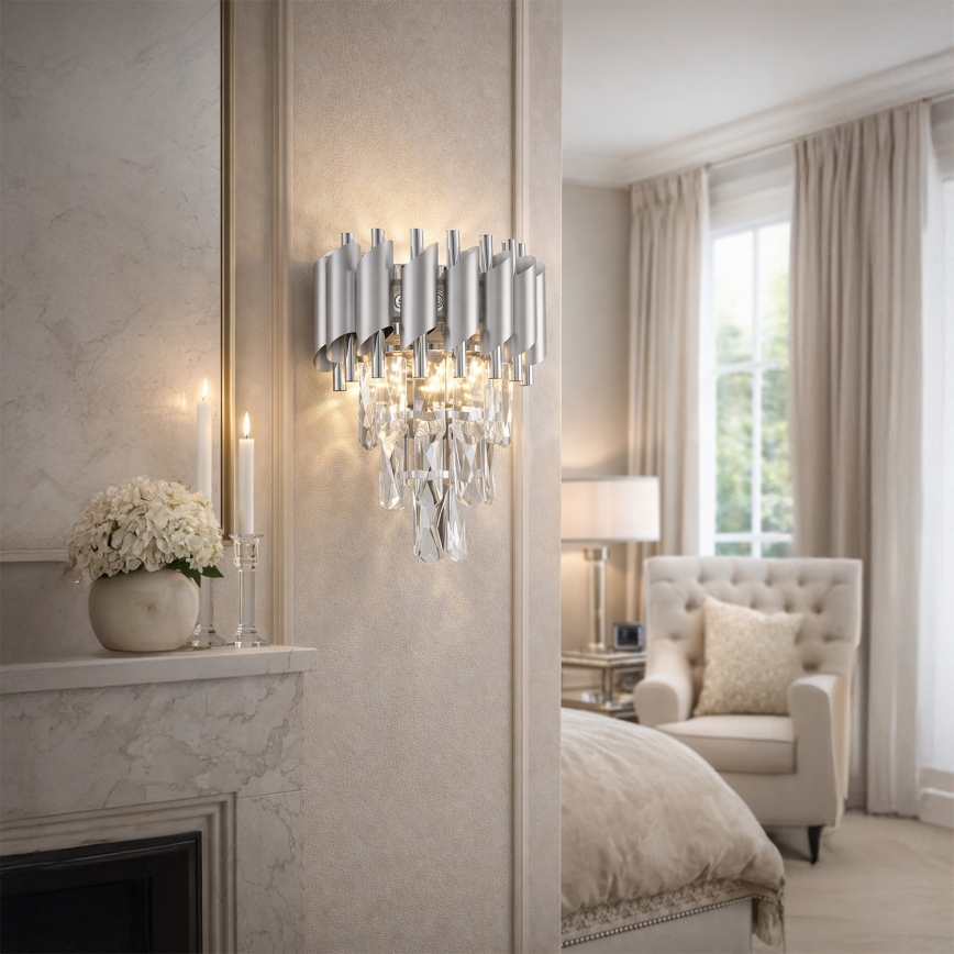 Brilagi - Nástenné svietidlo ECLIPSE 2xE14/10W/230V strieborné