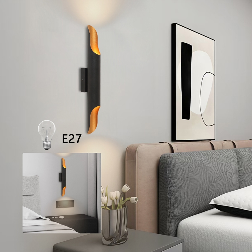 Brilagi - Nástenné svietidlo KALMAR 2xE27/40W/230V čierna/bronzová