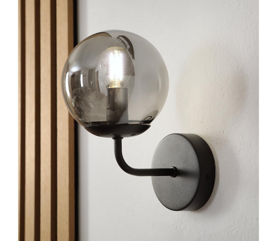 Brilagi - Nástenné svietidlo MALIVA 1xE14/15W/230V čierne/dymové KM-1.220/CZARNY/GREY