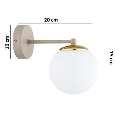 Brilagi - Nástenné svietidlo MILO ECRU 1xE27/60W/230V béžová/zlatá