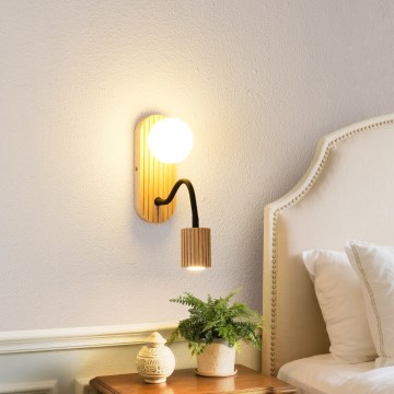 Brilagi - Nástenné svietidlo MODERN WOOD 1xG9/5W/230V + 1xGU10/8W kaučukovník