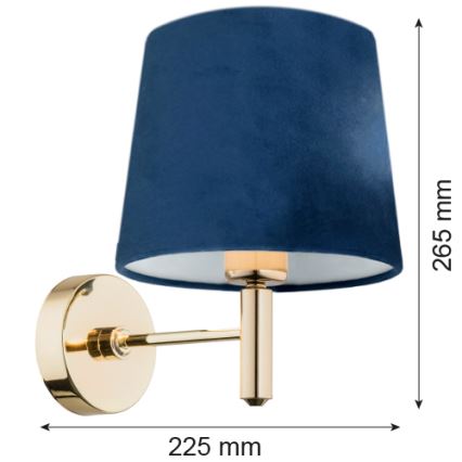 Brilagi - Nástenné svietidlo MONTE 1xE27/60W/230V modrá/zlatá