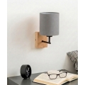 Brilagi - Nástenné svietidlo NUBILA WOOD 1xE27/25W/230V dub/čierna/svetlošedá