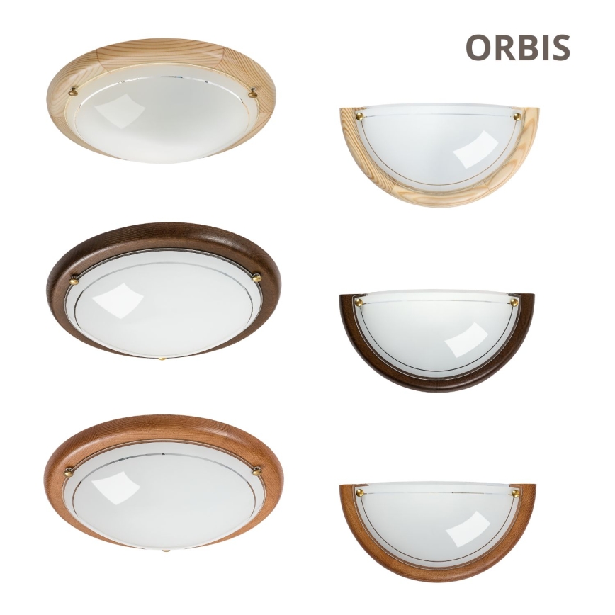 Brilagi - Nástenné svietidlo ORBIS 1xE27/60W/230V 30 cm borovica