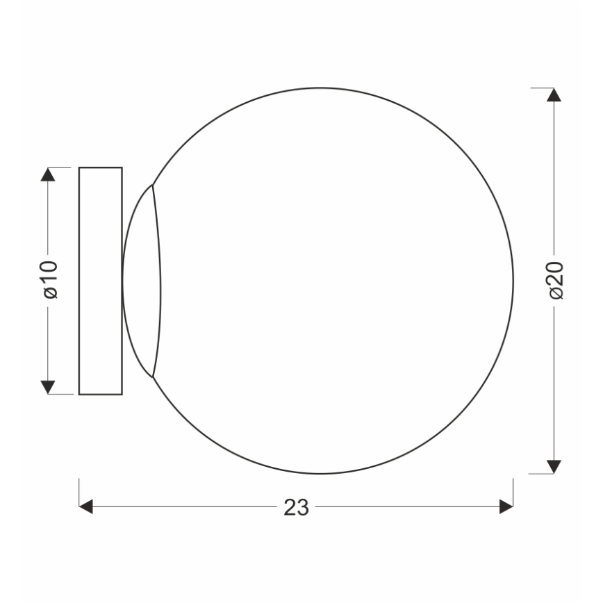 BRILAGI - Nástenné svietidlo POLOS 1xE27/40W/230V pr. 20 cm čierna