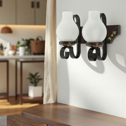 Brilagi - Nástenné svietidlo QUEEN 2xE14/40W/230V buk/wenge