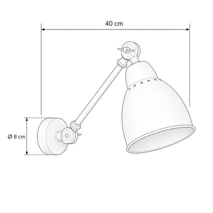 BRILAGI - Nástenné svietidlo QUILL 1xE27/40W/230V 40 cm čierne