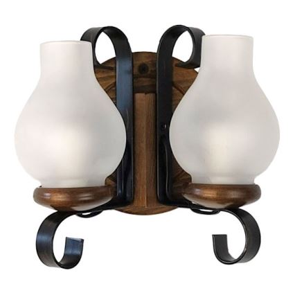 Brilagi - Nástenné svietidlo ROATA APLICA 2xE14/40W/230V buk/orech